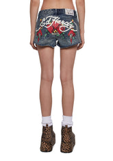 Heart Dagger Denim Shorts
