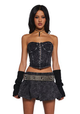 Synth Energy Skirt Set - Black