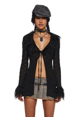 With The Band Knit Cardigan - Black