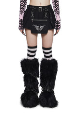 Encrypted Darkness Pleated Mini Skirt