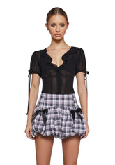 Check Me Out Sheer Blouse - Black