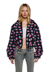 Berry Smitten Hooded Sherpa Jacket