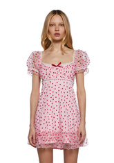 Romantic Words Babydoll Dress - Pink