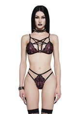 Pentagram Hearts Lingerie Set