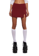 Don’t Even Go There Mini Skort - Dark Red