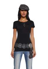 Sweet Rebellion Short Sleeve Top - Black