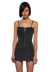 Washed Denim Mini Dress