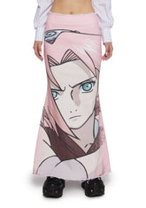 Sakura Denim Maxi Skirt