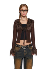 With The Band Knit Cardigan - Brown