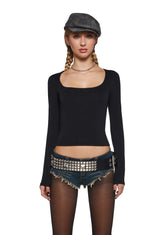 Singled Out Long Sleeve Tee - Black