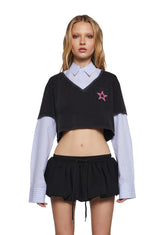 Azure Graphic Long Sleeve Top