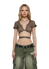 Chord Twist Wrap Top