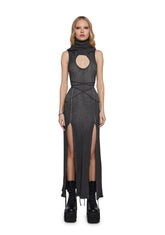 Chord Hooded Cut Out Dress