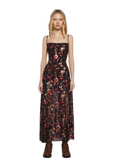 Botanical Elegance Floral Midi Dress