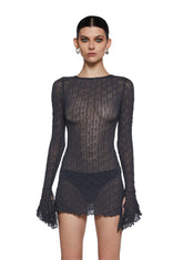 Analog Love Open Back Dress - Gray