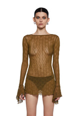 Analog Love Open Back Dress - Olive