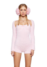 By The Fire Romper And Shrug Set - Pink