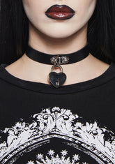 Unlock Me Heart Choker - Black