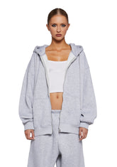 Indulge Me Zip-Up Hoodie - Gray
