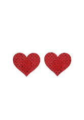 Only Love Glitter Heart Pasties - Red
