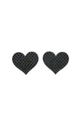 Only Love Glitter Heart Pasties - Black