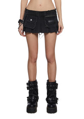 Chord Denim Mini Skirt