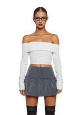 Hold Me Now Off The Shoulder Top - White
