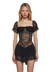 Crushes And Dreams Lace Dress - Black