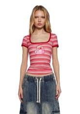 Caring Hearts Striped Tee
