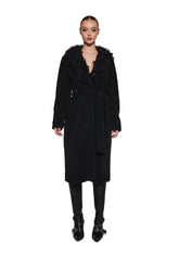 Winter Hearts Faux Fur Coat - Black