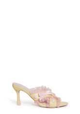 Sweetheart Glance Heeled Sandals - Yellow