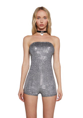 Times Square Kiss Metallic Romper