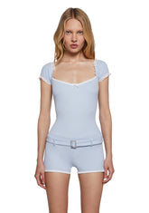 Demure Summer Knit Romper