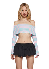 Mood Status Striped Top - Blue