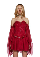 Sparkling Enchantment Mini Dress - Red