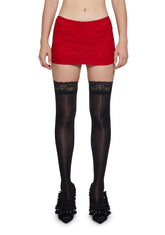 Playful Flirt Lace Mini Skirt - Red