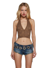 Tales Of Fantasy Halter Top - Brown