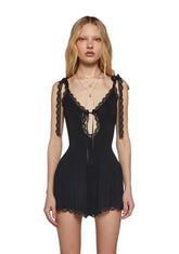 Whispering Wind Sleeveless Romper - Black