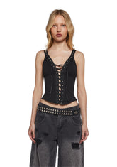 High Voltage Lace Up Top