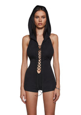 Tie Me Down Playsuit - Black