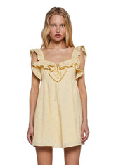 Sunset Stroll Babydoll Dress - Yellow