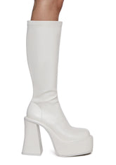 Short And Sweet Knee High Boots - White