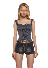 Look Yonder Lace-Up Top