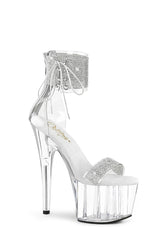 Adore-727RS Platform Ankle Cuff Sandals-Clear