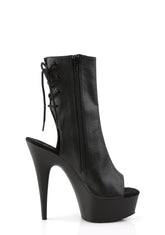 Delight-1018 Platform Ankle Boots-Black PU