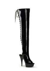 Delight-3017 Platform Thigh High Boots-Black