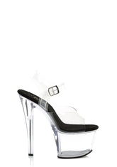 Sky-308 Platform Ankle Strap Sandals-Clear