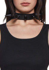 Extra Long Spiked Choker - Black