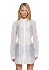 I Totally Paused Sheer Top-White