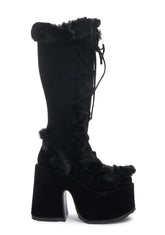 Camel-311 Platform Knee High Boots